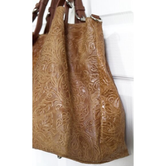 Isadora brown embossed leather convertible purse/crossbody - Picture 5 of 9